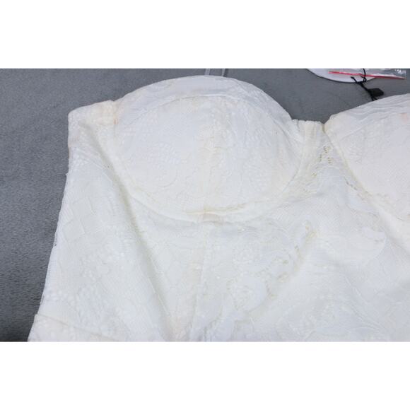 Ivory & Chain Lace Corset Bodysuit Women's White Floral Lace Size 8 NWT - Picture 6 of 15